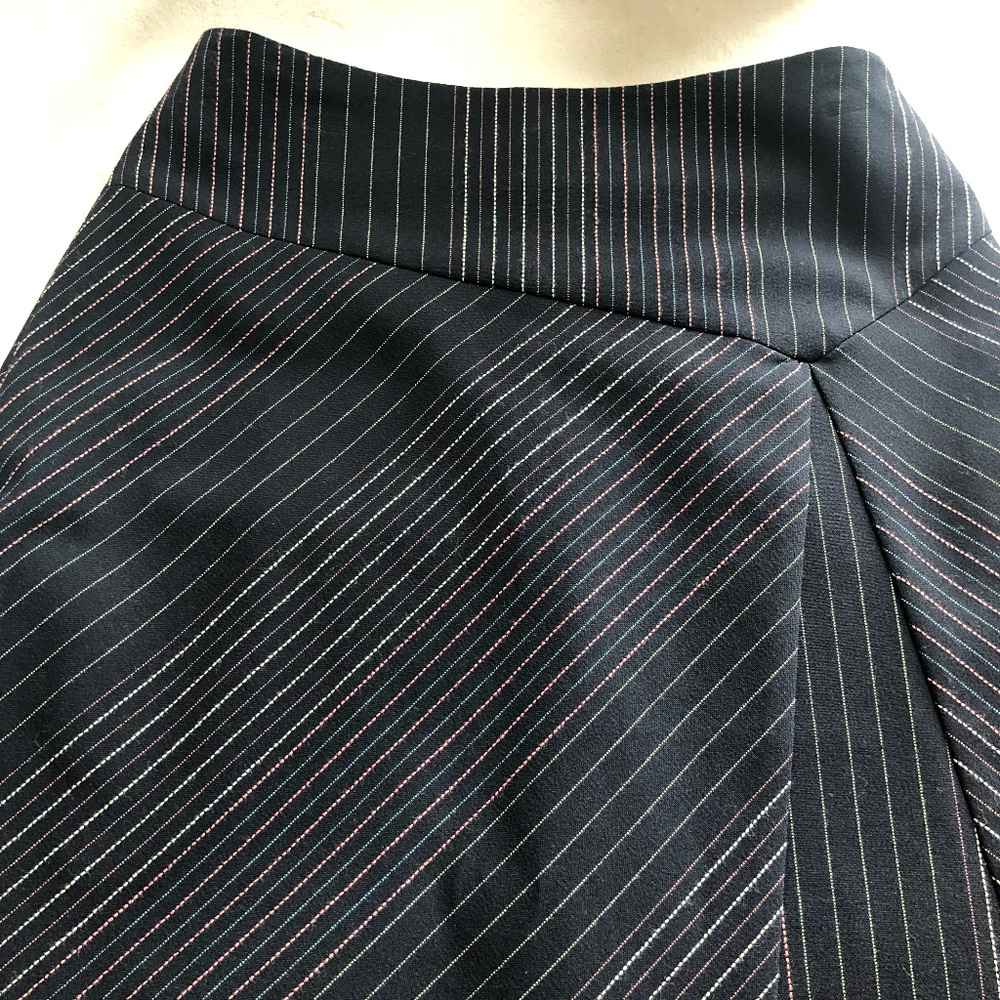 Ann Taylor Loft Striped A-line midi skirt 0P - Picture 2 of 5